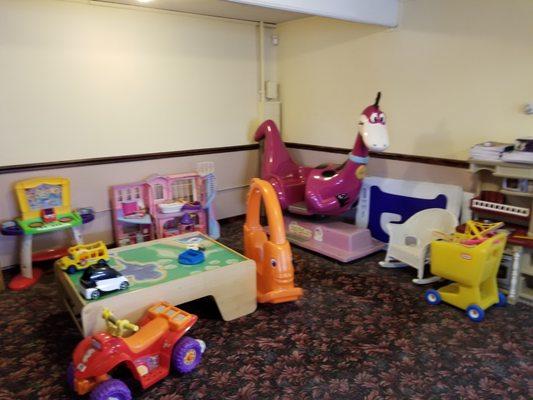 Play room for the kids with free rides