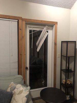 Torn blinds that Mountain Top claimed was normal wear and tear