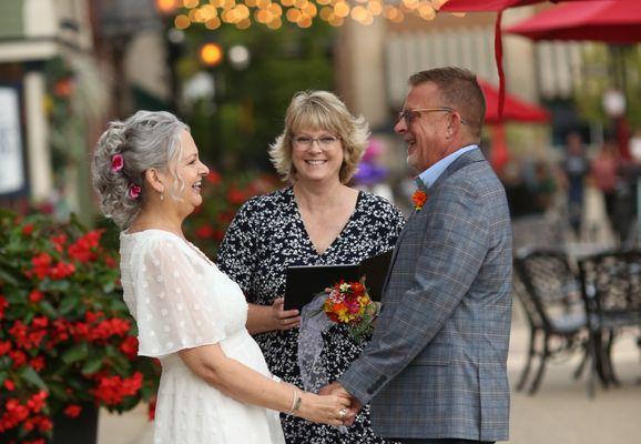 August Elopement in Battle Alley. In front of the Historic Holly Hotel.