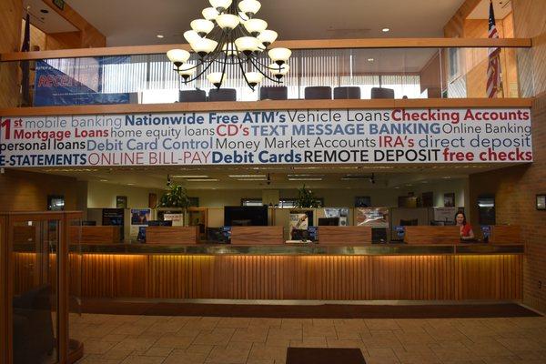 U S Federal Credit Union's Merrillville, IN, lobby.