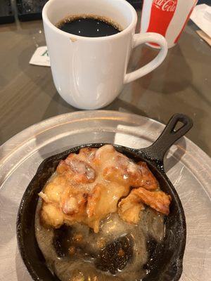 Fresh skillet monkey bread with homemade frosting