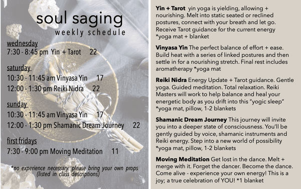 Weekly classes to elevate your energy