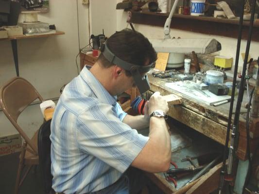 Joseph hard at work at the bench creating that special item for YOU!