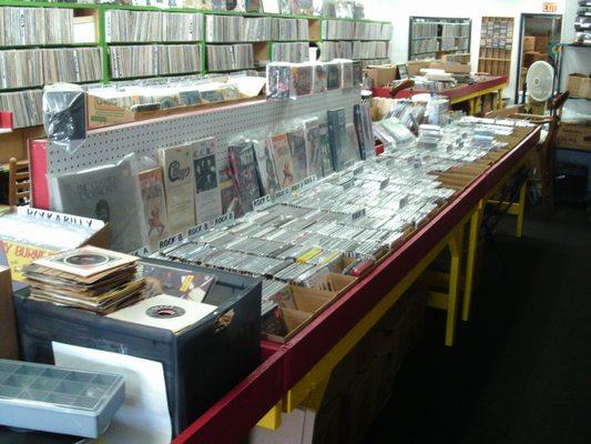 Great selection of cd's (many imports) of all genres.