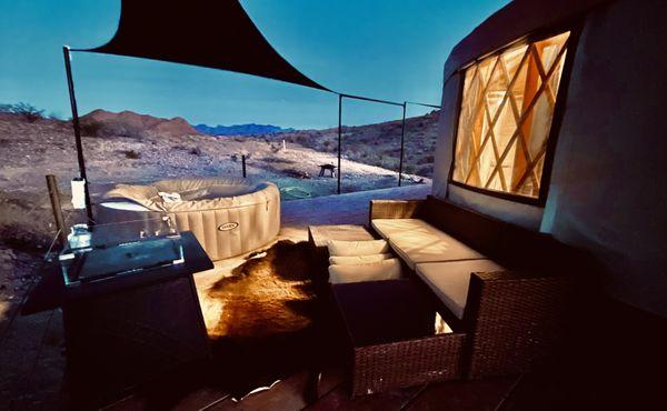 Boho Chic Yurt , vacation rental at Paisano Azul Ranch in Terlingua Texas