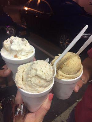 From left to right: Vanilla PB/PB Cookie Dough, Carrot Cake, PB Candy Bar/PB Cookie Dough