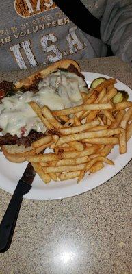 Cheesesteak and fries