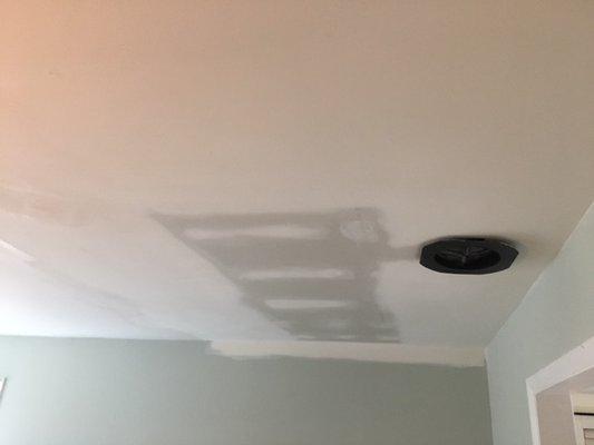 Ceiling repaired after storm damage