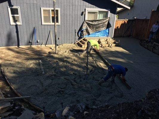 New Concrete Patio in Backyard