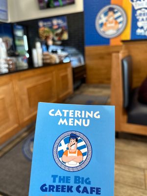 Grabbing a Wednesday special $6 gyro--and checking out the Catering menu...