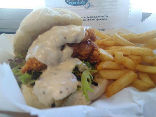 Chicken fried Chicken sandwich