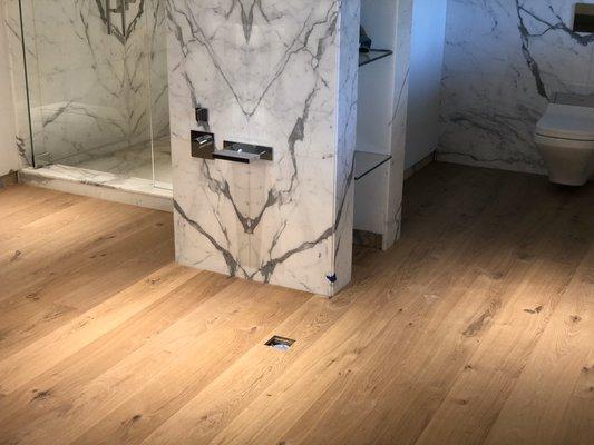 Bathroom engineered hardwood flooring