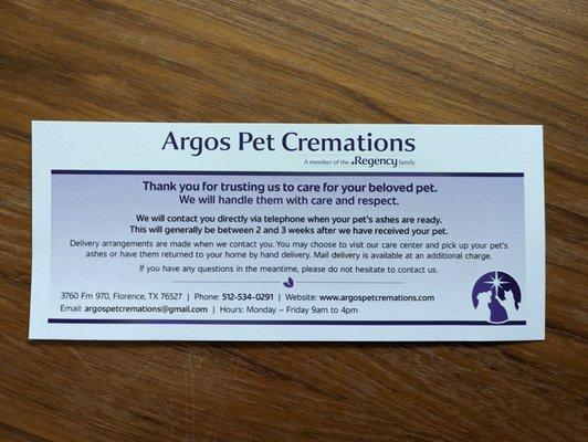 Argos Pet Cremations