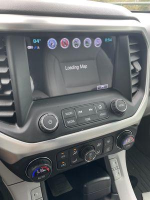 The Touch screen of a 2017 SLT GMC Acadia