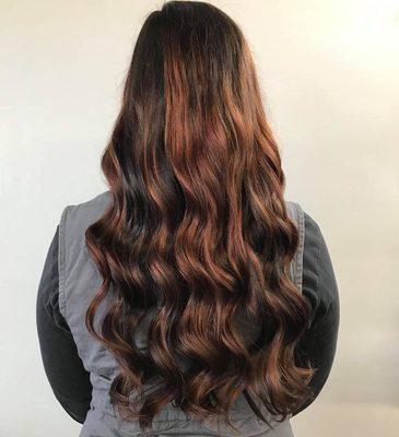 Warm Copper Dimensional Balayage (Stylist: Audrianna)