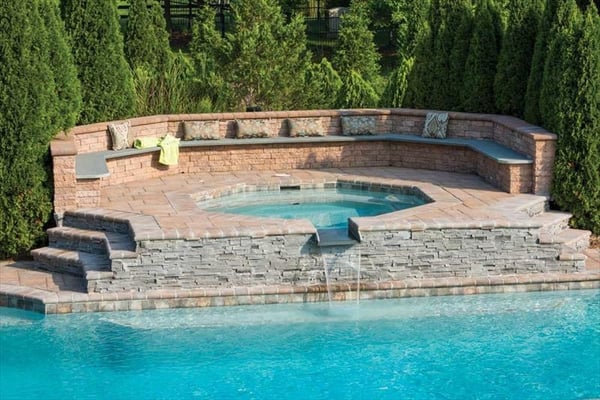 Spa Accented with Cast Veneer Stone