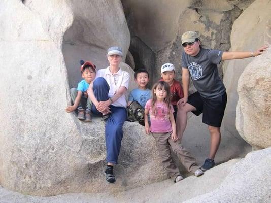 Rose Hogg, Susan and children at Joshua Tree.