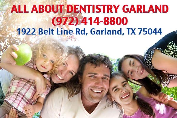 Dentist Garland $99(individual), $149(family of 2) or $199(family of up to 6) you each get 2 regular dental exams including up to 4 x-rays.