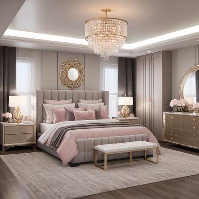 Glam Bedroom:
Showcase luxury with virtually staged glam bedrooms, featuring opulent decor that appeals to high-end buyers.