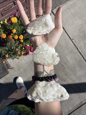 Clear quartz flowers on matrix