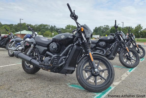 Currently (Summer 2018) the Harley-Davidson Street 500 is the primary MC used for training.