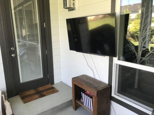 Outdoor tv mounted