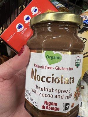 Organic and Gluten--free Hazelnut Spread