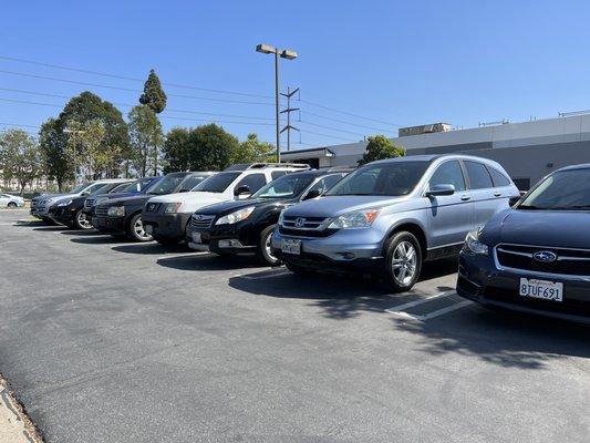 We are located at 2400 Barranca Pwky, our inventory is in the rear main parking lot.