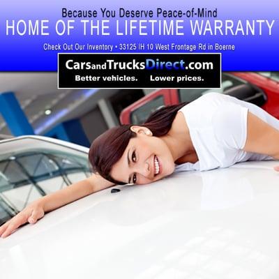 Get a Lifetime warranty for every eligible vehicle. Where else can you get a Lifetime Warranty at absolutely no extra cost in...