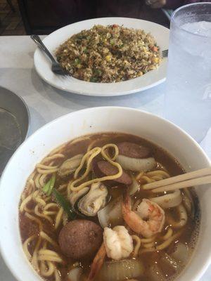 Cajun Ramen and Crab Fried Rice