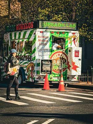 Food truck parked off of Fifth