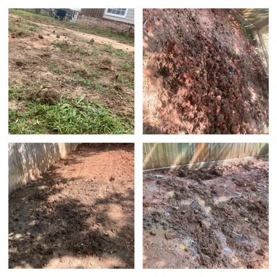 Just a small sample of the dirt we've removed or leveled!