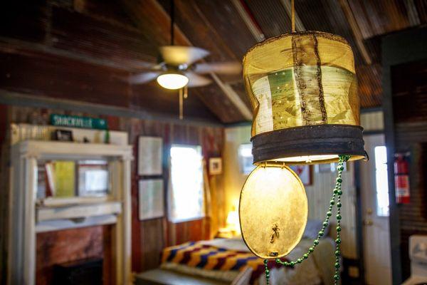 Cotton Shack interior at Shacksdale Motel in Clarksdale, Mississippi.