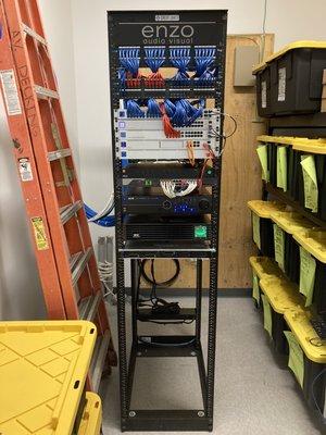 Manufacturing plant main building network rack