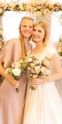 My daughter's at our girls wedding. Savannah colored and cut both of their hair.