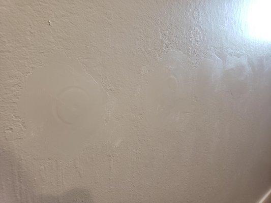 Most of the holes are still visible and the painting was not done properly.