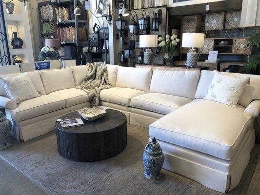 Custom made white sectional