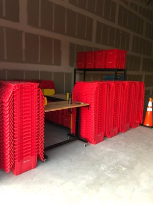 A Few Of Our Reddy Bins Cooling Off In Our Warehouse After A Hard Days Work!