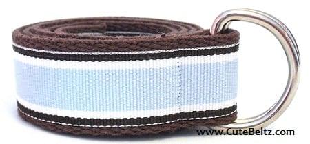 Baby Blue Brown Boys D-ring Belt - Toddler & kids Belt