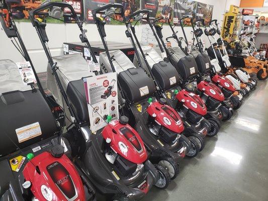 Honda and Stihl lawn mowers