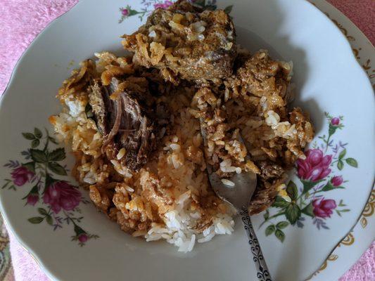 Thai Panang beef curry, reheated