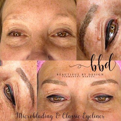 Microblading and eyeliner