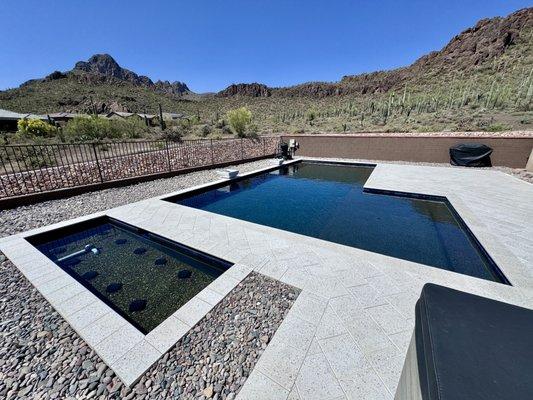 Natural swimming pool with BioNova BF4 biofilm biological filtration system in Tucson, AZ