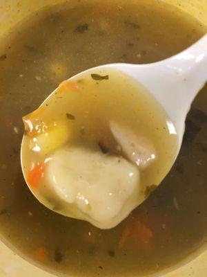 Rosemary chicken dumpling soup