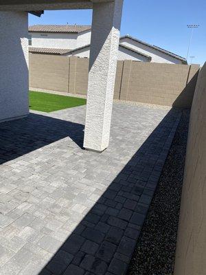 Artificial turf, pavers