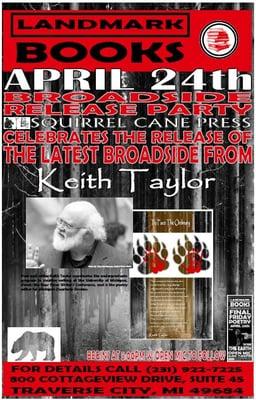 Landmark Books will be hosting Poet Keith Taylor for a special signing Friday April 24th at 5PM.  Event is free!