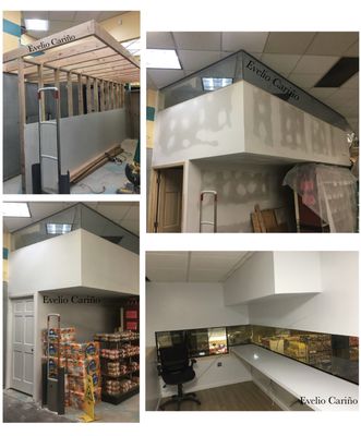 Building an elevated/floating office before & after