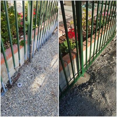 Small fence repair before and after.