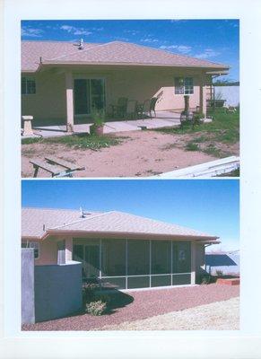 Before & After Screened in Patio