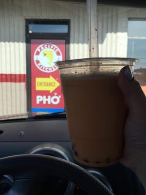 Their Thai iced tea with tapioca pearls is amazing!